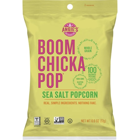 Angies Boomchickapop Artisan Treats Boomchickapop Kosher Sea Salt Popcorn 0.6 oz., PK24 1878001027